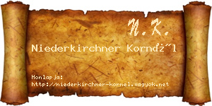 Niederkirchner Kornél névjegykártya