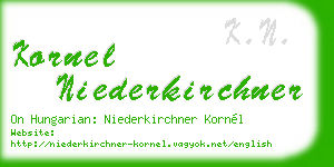 kornel niederkirchner business card